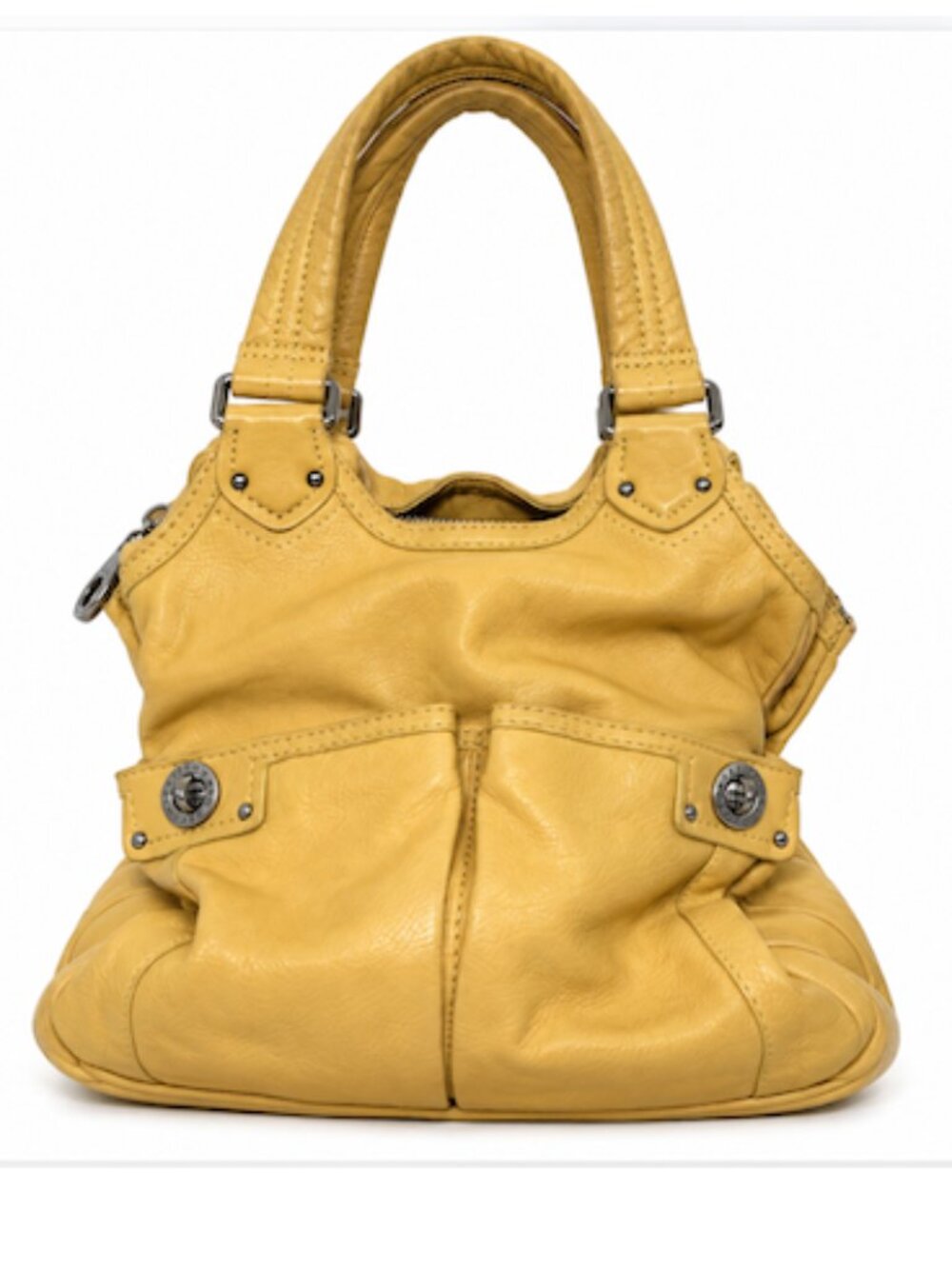 Marc by Marc Jacobs Totally Turnlock Teri Tote Yellow Leather Y2K Vintage Bag